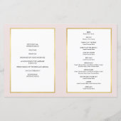 結婚式 プログラムブラシレタリング金ゴールドフレームピンク (裏面)
