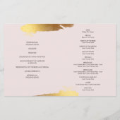 結婚式 プログラムブラシレタリング金箔金ゴールドピンク (裏面)