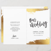 結婚式 プログラムブラシ付きレタリングラックスギルド金ゴールド (正面/裏面)