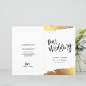 結婚式 プログラムブラシ付きレタリングラックスギルド金ゴールド (スタンド正面)