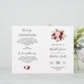 結婚式 プログラムブルゴーニュ水カラーフローラ、FOLD (スタンド正面)