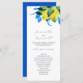 結婚式 プログラムボタニカルレモ葉ン (正面/裏面)