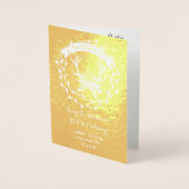 結婚式 プログラムボホディアアントラーフォレストタイポグラフィ 箔カード (正面)