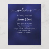 結婚式 プログラムメニューnavy blue white (正面)