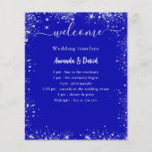 結婚式 プログラムメニュ王室のーのブルーシルバー予算 チラシ (正面)