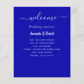 結婚式 プログラムメニュ王室のーの青い白の予算 チラシ (正面)