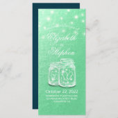 結婚式 プログラムメーソンジャースストリングライトグリーン金ゴールド プログラム (正面/裏面)