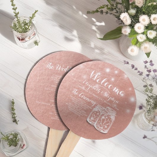 結婚式 プログラムメーソンジャースストリングライトバラ金ゴールド ハンドファン