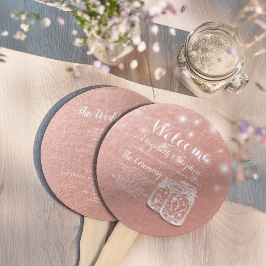 結婚式 プログラムメーソンジャースストリングライトバラ金ゴールド ハンドファン