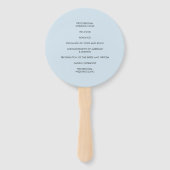 結婚式 プログラムモダンかわいい指紋ハートブルー ハンドファン (裏面)