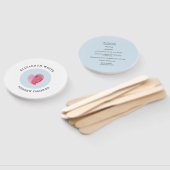 結婚式 プログラムモダンかわいい指紋ハートブルー ハンドファン (組立なし)