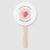 結婚式 プログラムモダンにかわいい指紋ハート ハンドファン (正面)