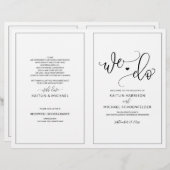 結婚式 プログラムモダンバウンス書道ブラック (正面/裏面)