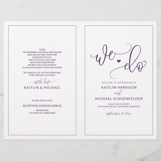 結婚式 プログラムモダンバウンス書道梅 (正面)
