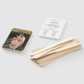 結婚式 プログラムモダンファンと写真のオーバーレイ ハンドファン (組立なし)