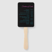 結婚式 プログラムモダン抽象芸術ブルーとピンク –  ハンドファン (裏面)