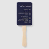 結婚式 プログラムモダン抽象芸術ブルーパープル金ゴールド- ハンドファン (裏面)