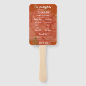 結婚式 プログラムラストテラコッタミニマル結婚リスト ハンドファン (裏面)