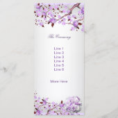 結婚式 プログラムラベンダーパープル薄紫ブロッサム4 プログラム (裏面)