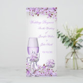 結婚式 プログラムラベンダーパープル薄紫ブロッサム4 プログラム (スタンド正面)
