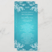 結婚式 プログラムヴィンテージスワーズ2ターコイズ プログラム (正面/裏面)