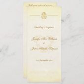 結婚式 プログラムヴィンテージパーチメント紙スタイル プログラム (正面/裏面)