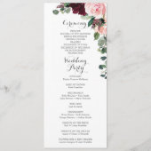 結婚式 プログラム両面赤面ブルゴーニュ プログラム (裏面)