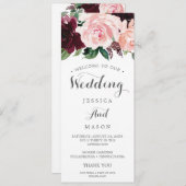 結婚式 プログラム両面赤面ブルゴーニュ プログラム (正面/裏面)