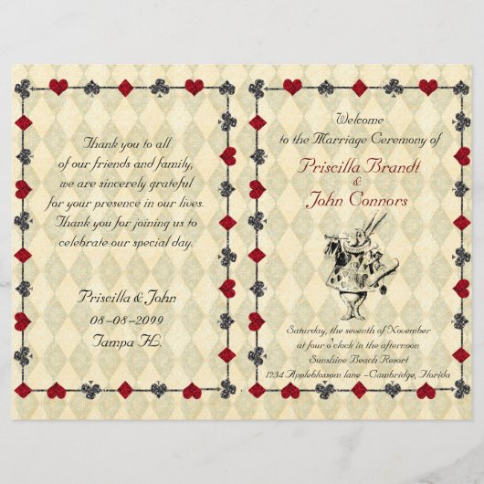 結婚式 プログラム式，不思議の国のアリス (正面)