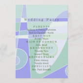 結婚式 プログラム抽象芸術パステルパープルグリーン プログラム (裏面)