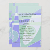 結婚式 プログラム抽象芸術パステルパープルグリーン プログラム (正面/裏面)