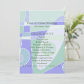 結婚式 プログラム抽象芸術パステルパープルグリーン プログラム (スタンド正面)