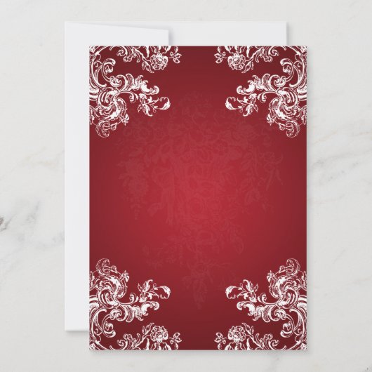 結婚式 プログラム挿入ヴィンテージ旋回2赤 招待状 (裏面)