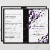 結婚式 プログラム日本のフラワーパープル (正面/裏面)
