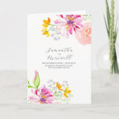結婚式 プログラム水彩フローラ折り畳み プログラム (正面)