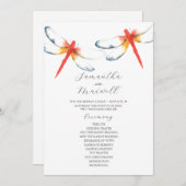 結婚式 プログラム水彩赤トンボ 招待状 (正面/裏面)