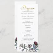 結婚式 プログラム熱帯葉金ゴールドスクリプトフローラ プログラム (正面/裏面)