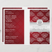 結婚式 プログラム王室のクラウンレッド (正面/裏面)