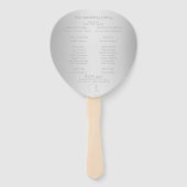 結婚式 プログラム発光銀ストライプ線モノグラム ハンドファン (裏面)