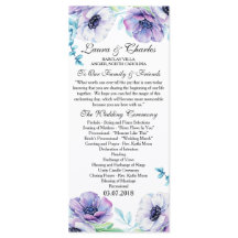 結婚式 プログラム素朴アネモネ水彩花