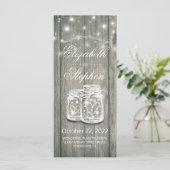 結婚式 プログラム素朴ウッドメイソンジャールストリングライト プログラム (スタンド正面)