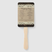 結婚式 プログラム素朴ファン |バーンウッドレースバーラップ ハンドファン (裏面)