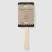 結婚式 プログラム素朴ファン |バーンウッドレースバーラップ ハンドファン (正面)