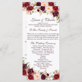 結婚式 プログラム素朴マルサラ水彩花 プログラム (正面/裏面)