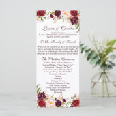 結婚式 プログラム素朴マルサラ水彩花 プログラム (スタンド正面)