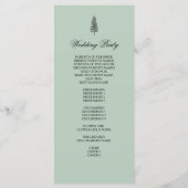 結婚式 プログラム素朴松 – 緑 プログラム (裏面)