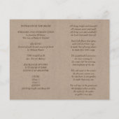 結婚式 プログラム素朴注文のサービスKraftルック (裏面)