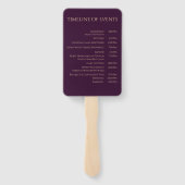 結婚式 プログラム紫モダン明るい赤紫色と金ゴールド- ハンドファン (裏面)