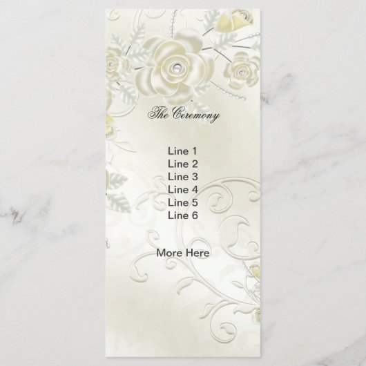 結婚式 プログラム金ゴールドクリームパールフローラバラ プログラム (裏面)