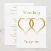 結婚式 プログラム金ゴールドハート プログラム (正面/裏面)